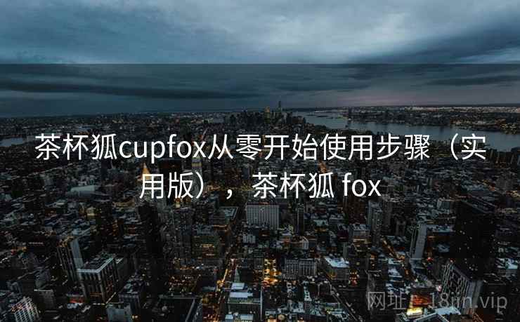 茶杯狐cupfox从零开始使用步骤（实用版），茶杯狐 fox